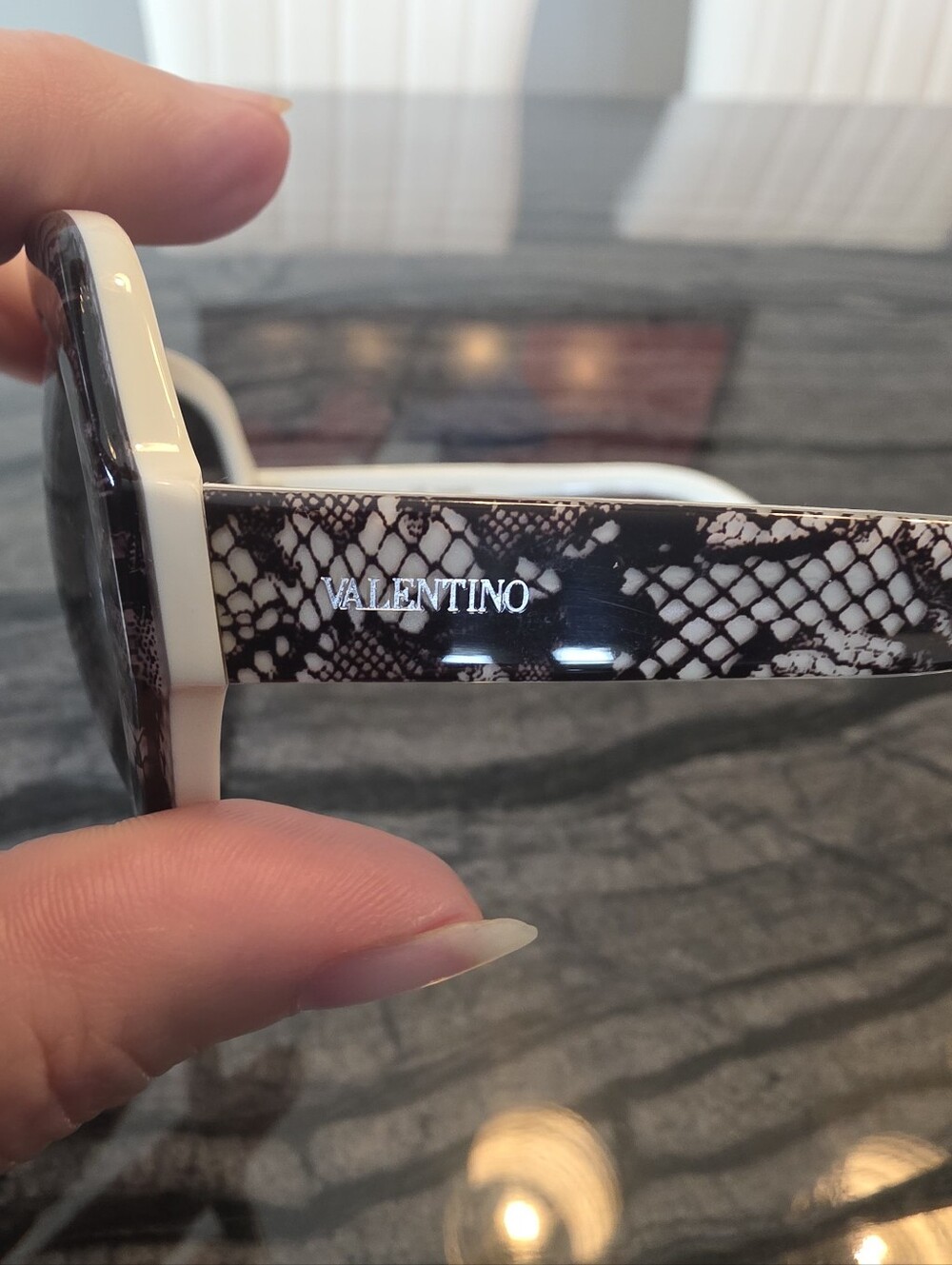 Valentino Black and Silver Women's Sunglasses